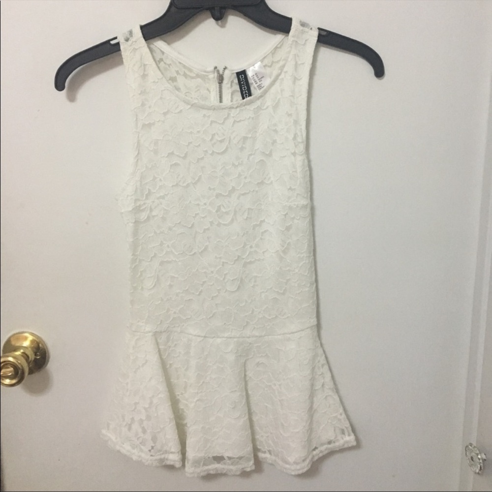 Lace peplum top